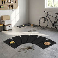 Glue pad pest control setup in a home garage corner