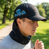 Ice gel pack cooler tucked into a sports cap