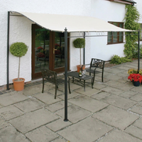 Patio awning canopy installed over a backyard patio