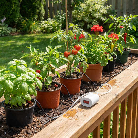Smart auto watering system watering garden plants