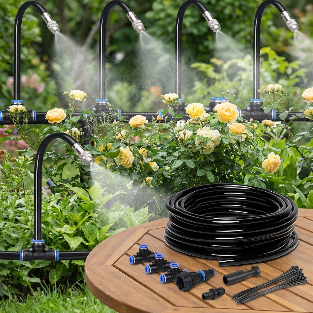 Drip irrigation kit watering garden plants
